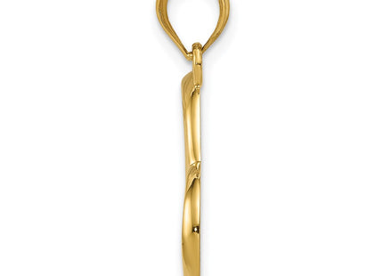 14K gold heart pendant, alternate view