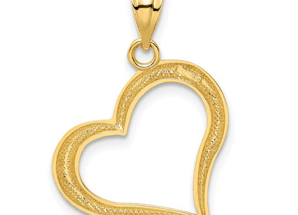 14K gold heart pendant, another view