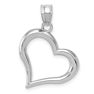 14K white gold heart pendant