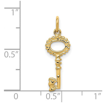 14K Polished Key Charm, 23 x 7mm