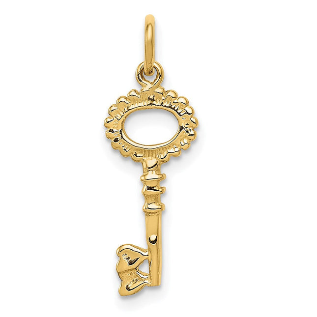 14K Polished Key Charm, 23 x 7mm