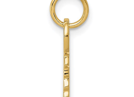 14K Polished 3D Rounded Top Key Charm (Style K1669)