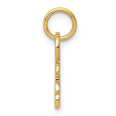 14K Polished 3D Rounded Top Key Charm, 16 x 6mm