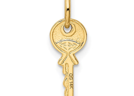 14K Polished 3D Rounded Top Key Charm (Style K1669)