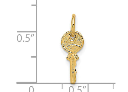 14K Polished 3D Rounded Top Key Charm (Style K1669)