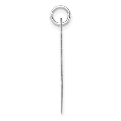 14K White Gold Heart Disc Charm, 35 x 22mm