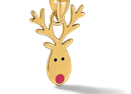 14k Enameled Reindeer Charm