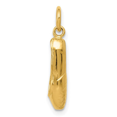 14K 3-D Ballet Slipper Pendant, 25 x 5mm