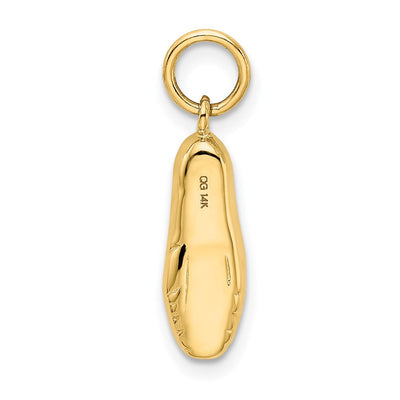14K 3-D Ballet Slipper Pendant, 25 x 5mm