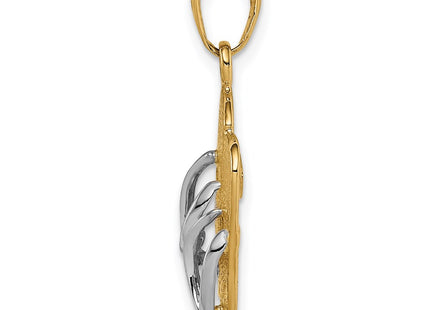 14k Yellow & Rhodium Pendants Style K1855 - Classique Jewelry Inc.