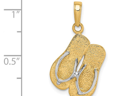 14k Yellow & Rhodium Pendants Style K1855 - Classique Jewelry Inc.