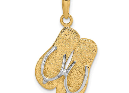 14k Yellow & Rhodium Pendants Style K1855 - Classique Jewelry Inc.