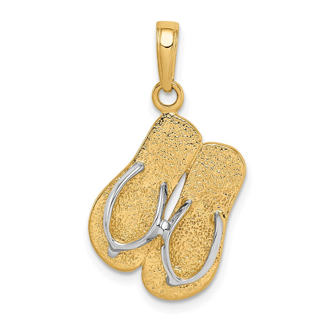 14k Yellow & Rhodium Pendants Style K1855 - Classique Jewelry Inc.