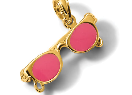 14k 3-D Pink Enameled Moveable Sunglasses Pendant