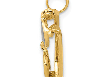 14K gold claddagh pendant, alternate view