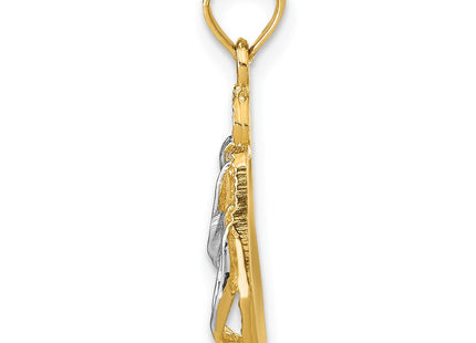 14k Yellow & Rhodium Pendants Style K1871 - Classique Jewelry Inc.