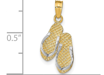 14k Yellow & Rhodium Pendants Style K1871 - Classique Jewelry Inc.