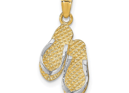14k Yellow & Rhodium Pendants Style K1871 - Classique Jewelry Inc.