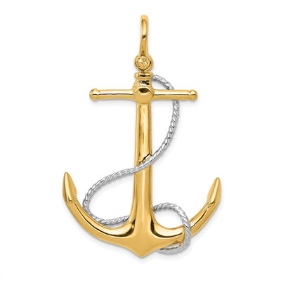 14K gold anchor pendant