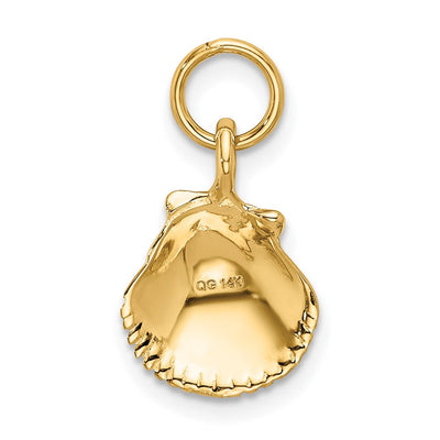 14K Seashell Pendant, 18 x 10mm