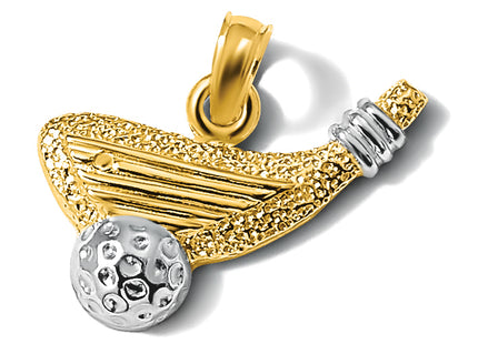 14k Rhodium Golf Club and Ball Charm