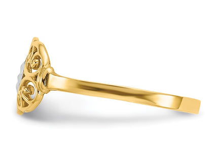 14k Yellow & Rhodium Rings Style K2051 - Classique Jewelry Inc.
