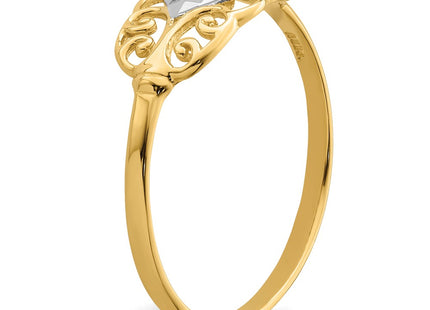 14k Yellow & Rhodium Rings Style K2051 - Classique Jewelry Inc.