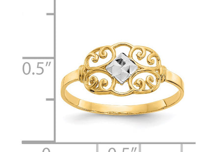 14k Yellow & Rhodium Rings Style K2051 - Classique Jewelry Inc.