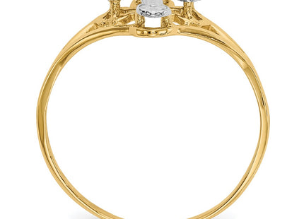 14k Yellow & Rhodium Rings Style K2054 - Classique Jewelry Inc.
