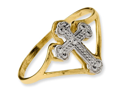 14k Yellow & Rhodium Rings Style K2054 - Classique Jewelry Inc.