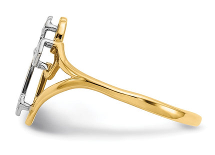 14k Yellow & Rhodium Rings Style K2054 - Classique Jewelry Inc.