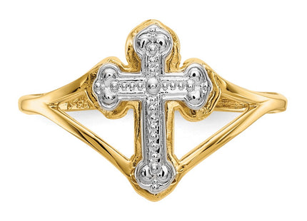 14k Yellow & Rhodium Rings Style K2054 - Classique Jewelry Inc.