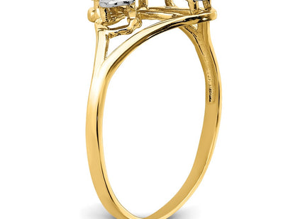 14k Yellow & Rhodium Rings Style K2054 - Classique Jewelry Inc.