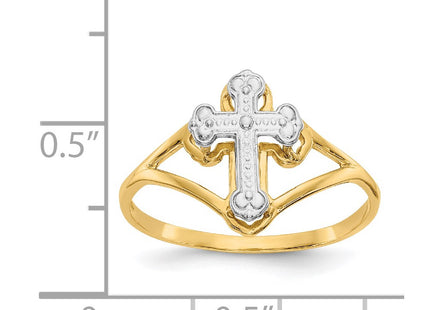 14k Yellow & Rhodium Rings Style K2054 - Classique Jewelry Inc.