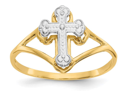 14k Yellow & Rhodium Rings Style K2054 - Classique Jewelry Inc.