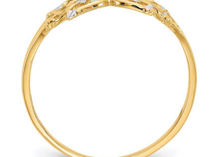 14k Yellow & Rhodium Rings Style K2067 - Classique Jewelry Inc.