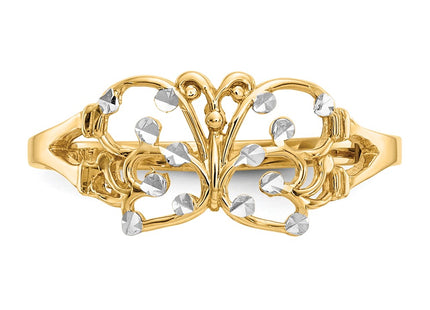 14k Yellow & Rhodium Rings Style K2067 - Classique Jewelry Inc.