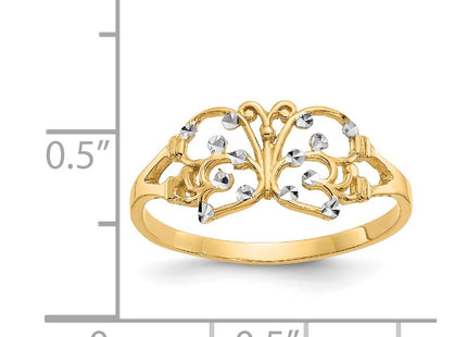 14k Yellow & Rhodium Rings Style K2067 - Classique Jewelry Inc.