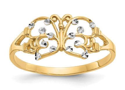 14k Yellow & Rhodium Rings Style K2067 - Classique Jewelry Inc.