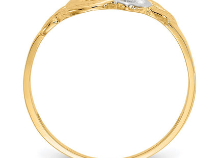 14k Yellow & Rhodium Rings Style K2071 - Classique Jewelry Inc.