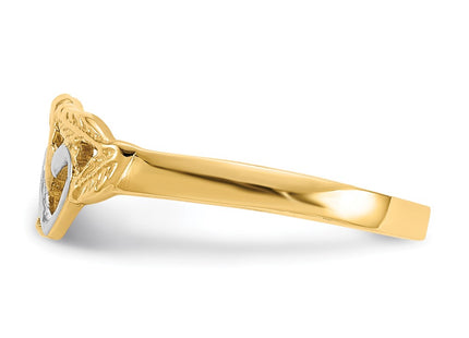 14k Yellow & Rhodium Rings Style K2071 - Classique Jewelry Inc.