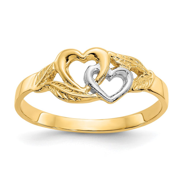 14k Yellow & Rhodium Rings Style K2071 - Classique Jewelry Inc.