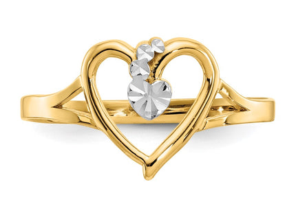 14k Yellow & Rhodium Rings Style K2072 - Classique Jewelry Inc.