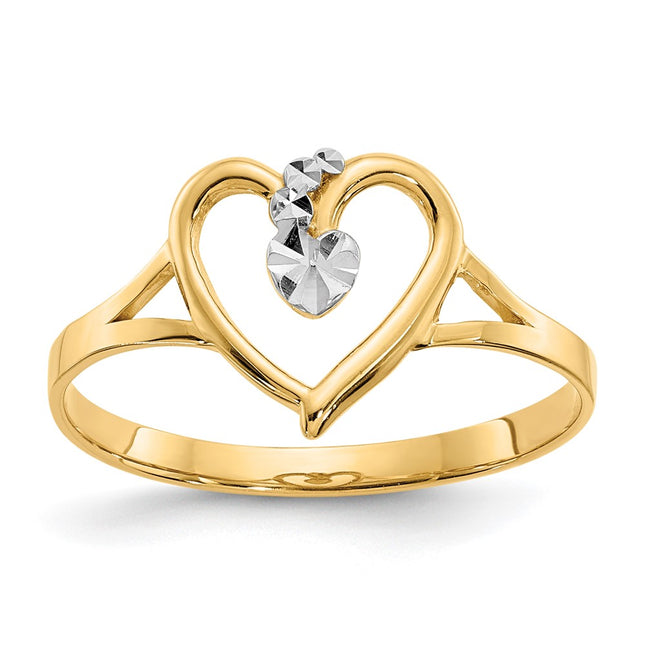 14k Yellow & Rhodium Rings Style K2072 - Classique Jewelry Inc.