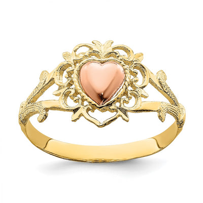 14K gold heart ring