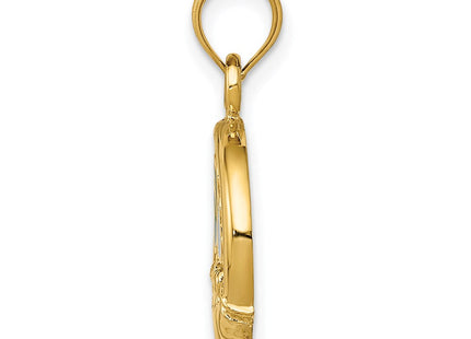 14K gold cross pendant, alternate view
