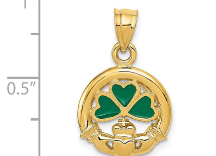14K gold cross pendant, further view