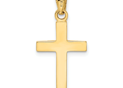 14k w/Rhodium Cross Pendant, 27 x 12mm