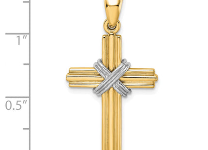 14k Yellow & Rhodium Pendants Style K2174 - Classique Jewelry Inc.