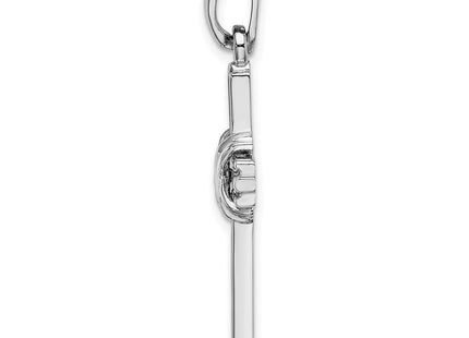 14K white gold cross pendant, alternate view